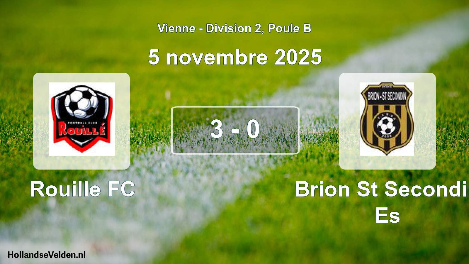 Gespeelde wedstrijd: Rouille FC - Brion St Secondin Es 3 - 0 (5 november 2025)