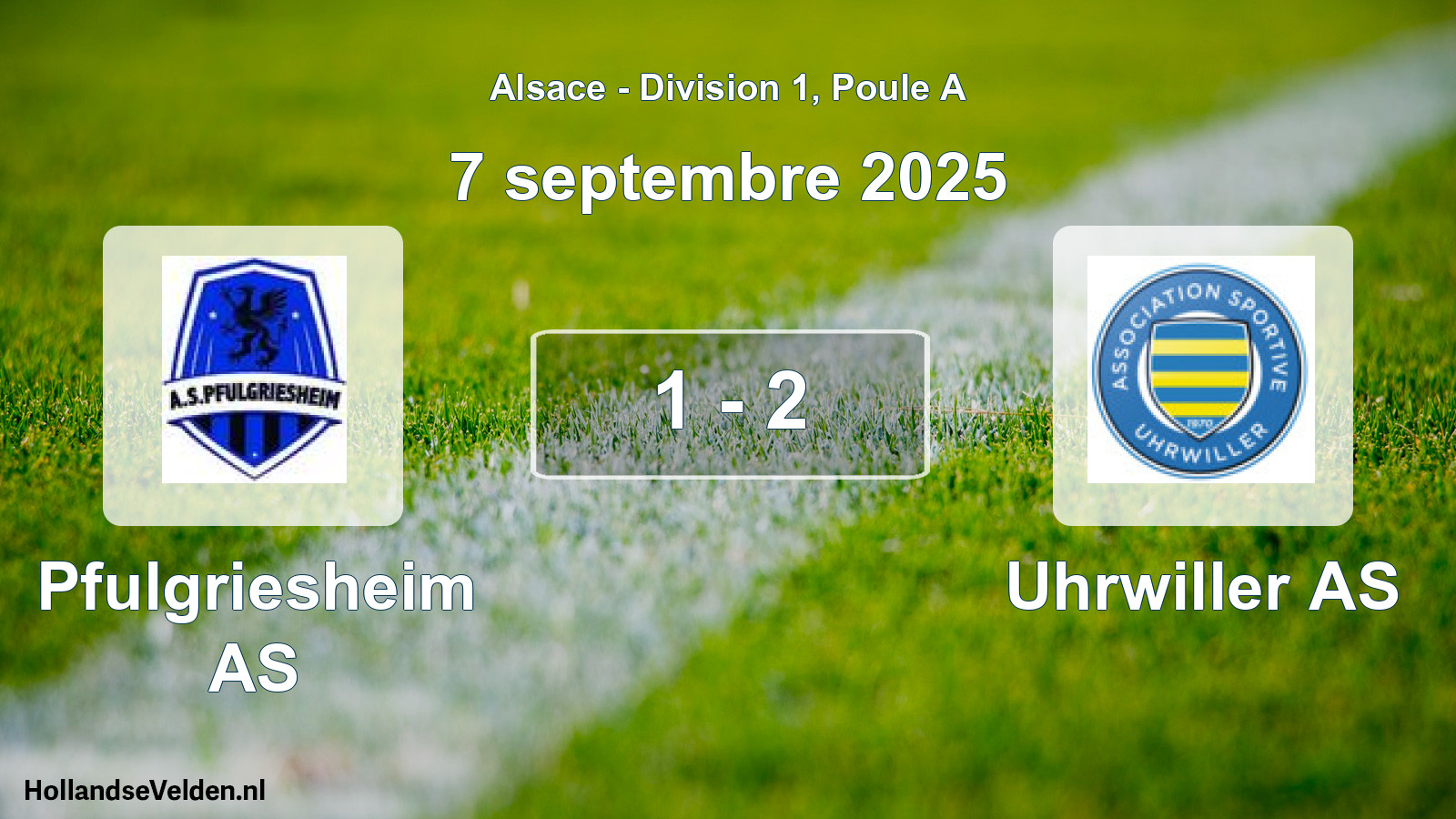 Match joué: Pfulgriesheim AS - Uhrwiller AS 1 - 2 (7 septembre 2025)