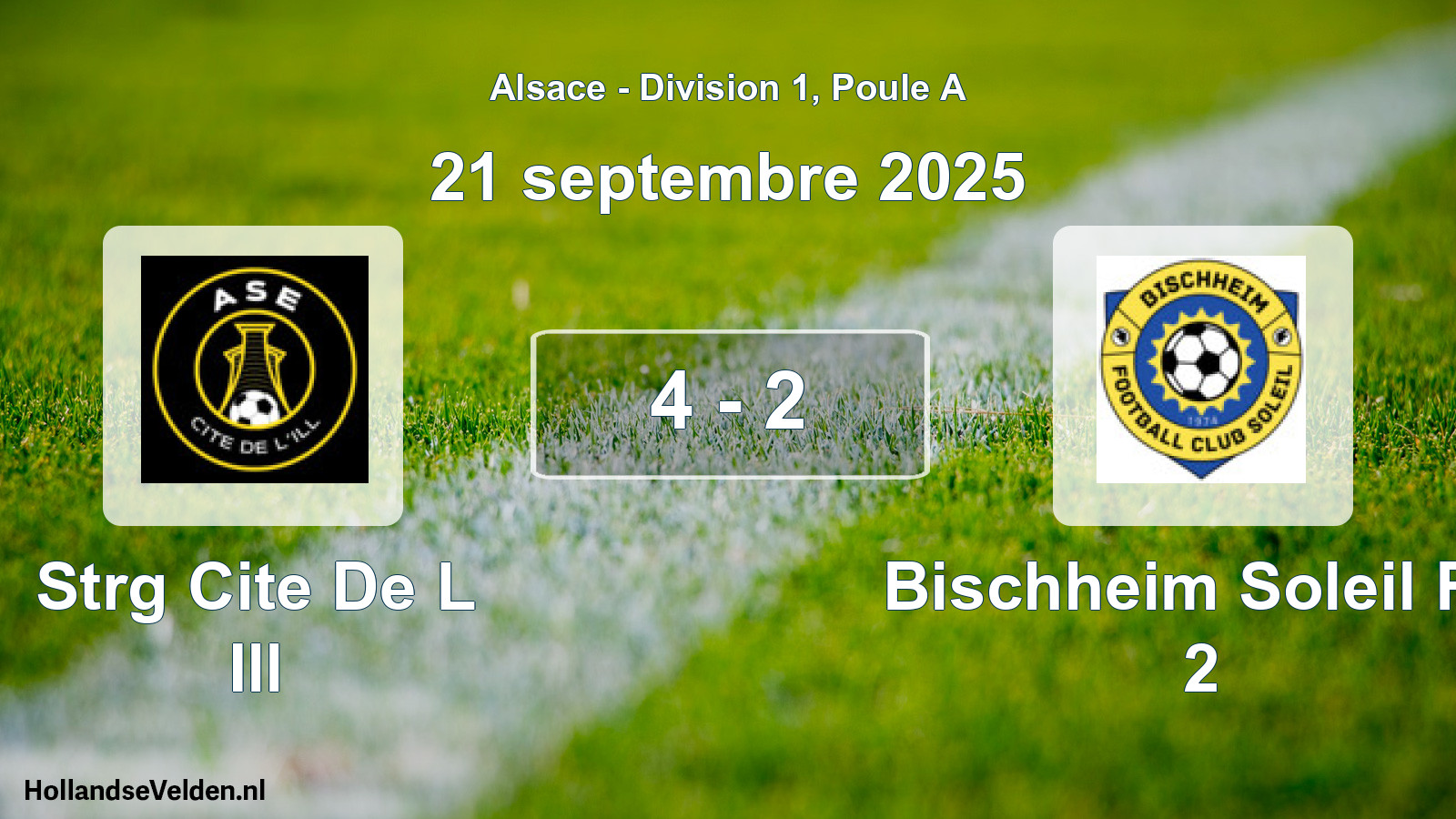 Match joué: Strg Cite De L Ill - Bischheim Soleil FC 2 4 - 2 (21 septembre 2025)