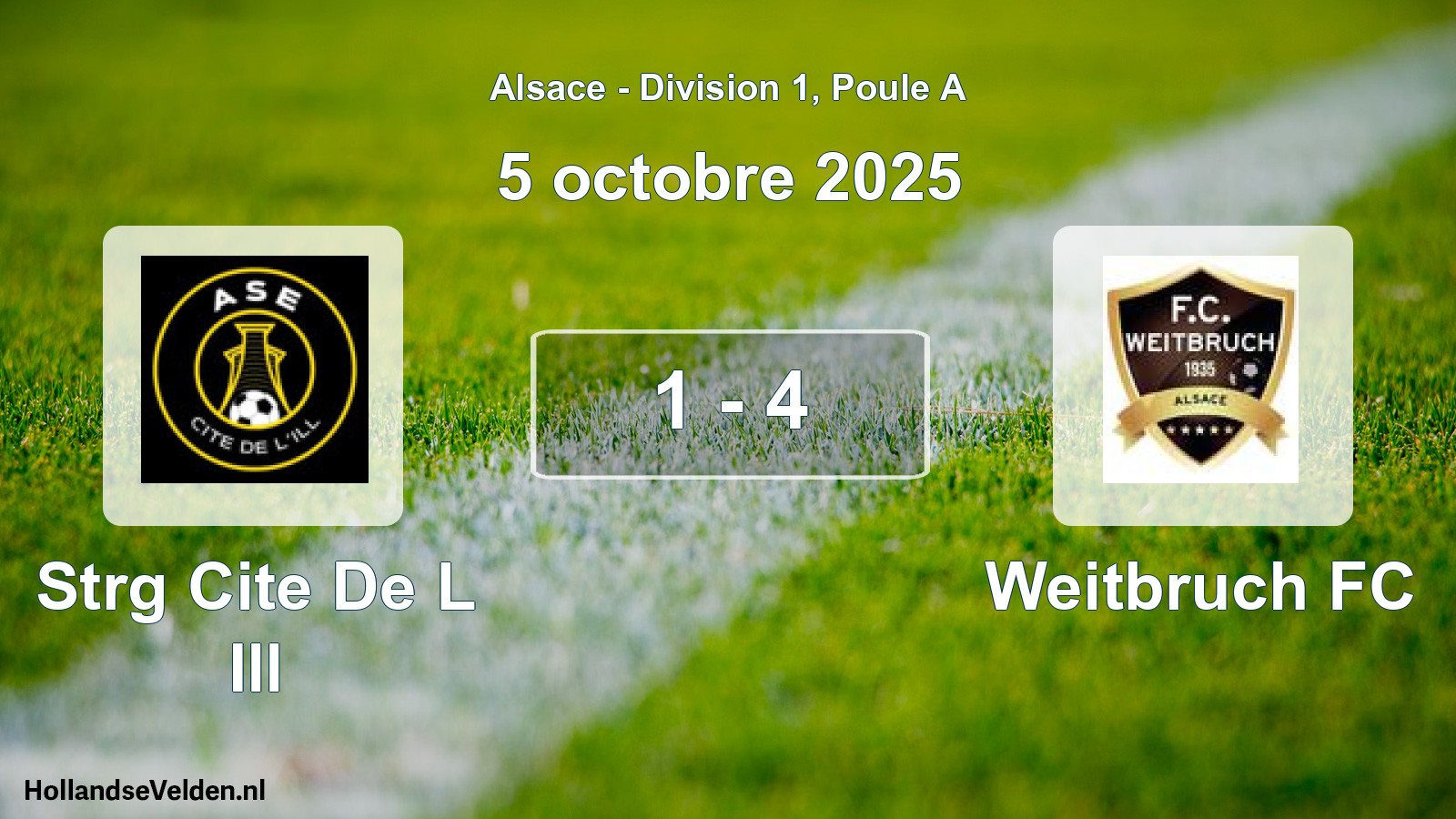 Match joué: Strg Cite De L Ill - Weitbruch FC 1 - 4 (5 octobre 2025)