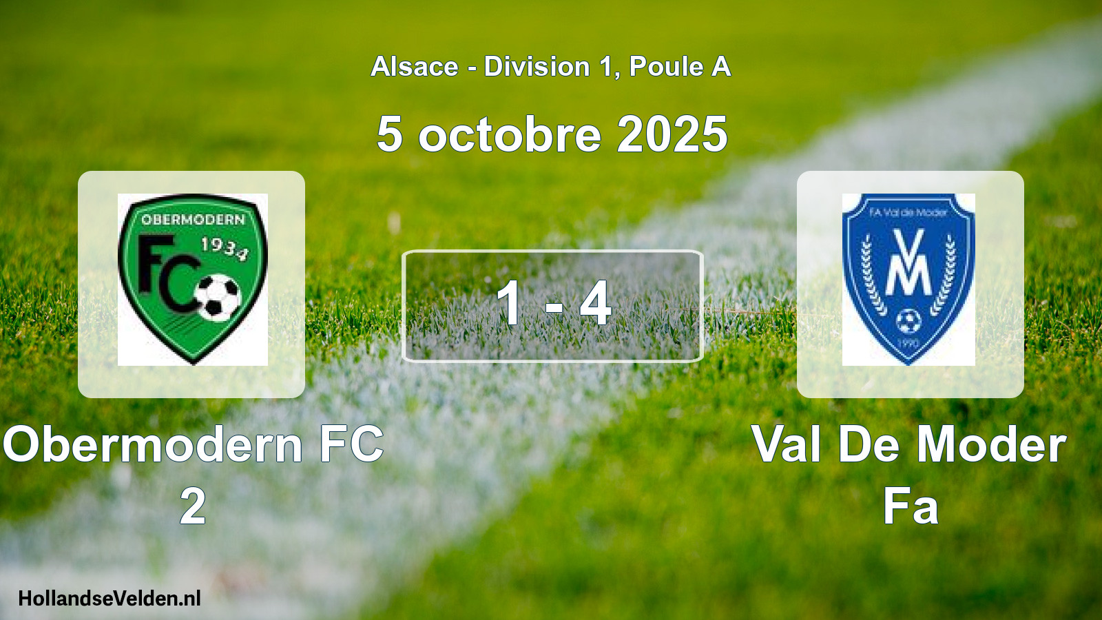 Match joué: Obermodern FC 2 - Val De Moder Fa 1 - 4 (5 octobre 2025)