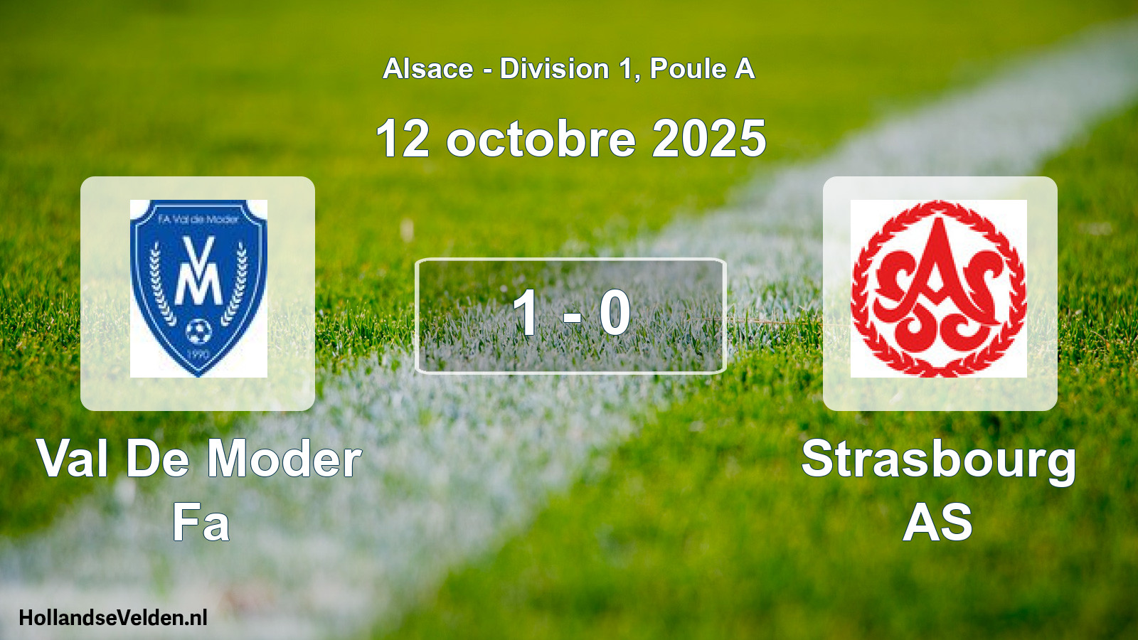 Match joué: Val De Moder Fa - Strasbourg AS 1 - 0 (12 octobre 2025)