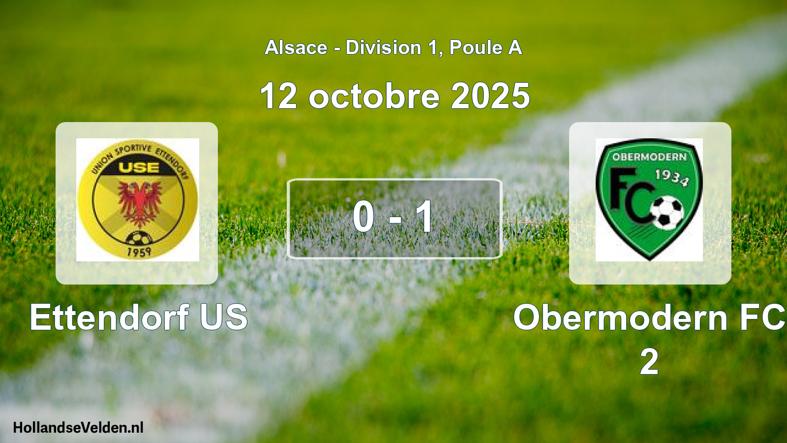 Gespeelde wedstrijd: Ettendorf US - Obermodern FC 2 0 - 1 (12 oktober 2025)