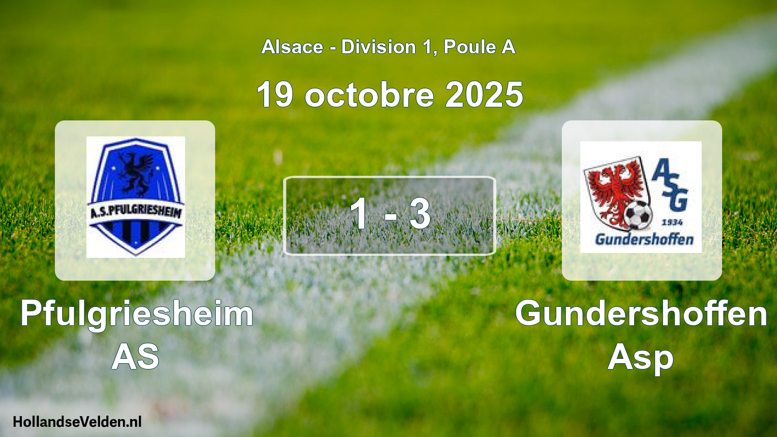 Total number of matches played: Pfulgriesheim AS - Gundershoffen Asp 1 - 3 (19 October 2025)