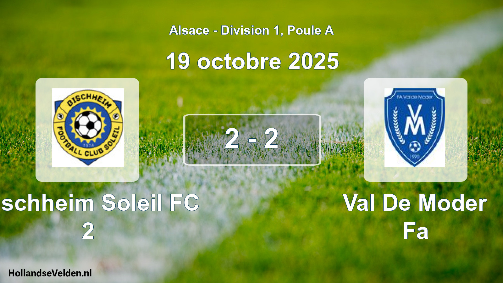 Match joué: Bischheim Soleil FC 2 - Val De Moder Fa 2 - 2 (19 octobre 2025)