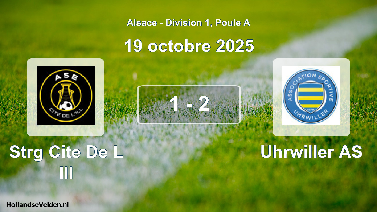 Match joué: Strg Cite De L Ill - Uhrwiller AS 1 - 2 (19 octobre 2025)