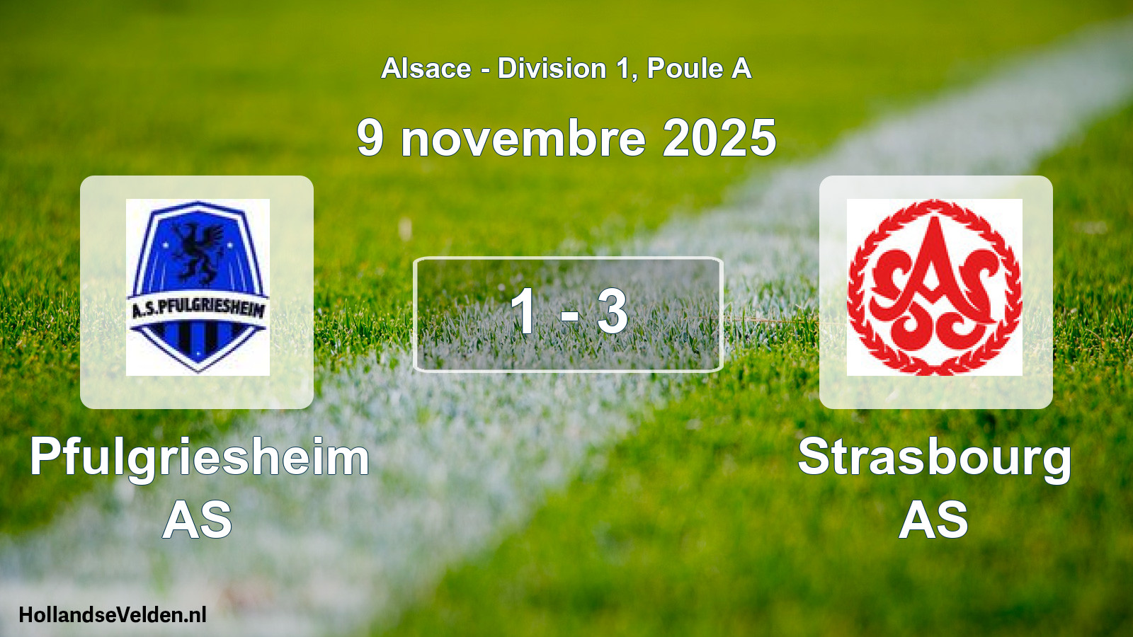 Match joué: Pfulgriesheim AS - Strasbourg AS 1 - 3 (9 novembre 2025)