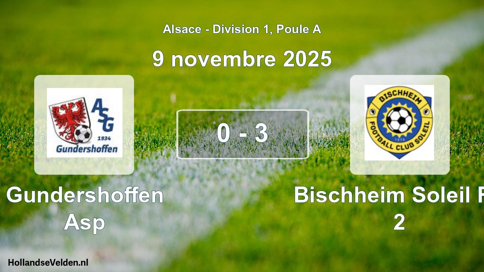 Total number of matches played: Gundershoffen Asp - Bischheim Soleil FC 2 0 - 3 (9 November 2025)
