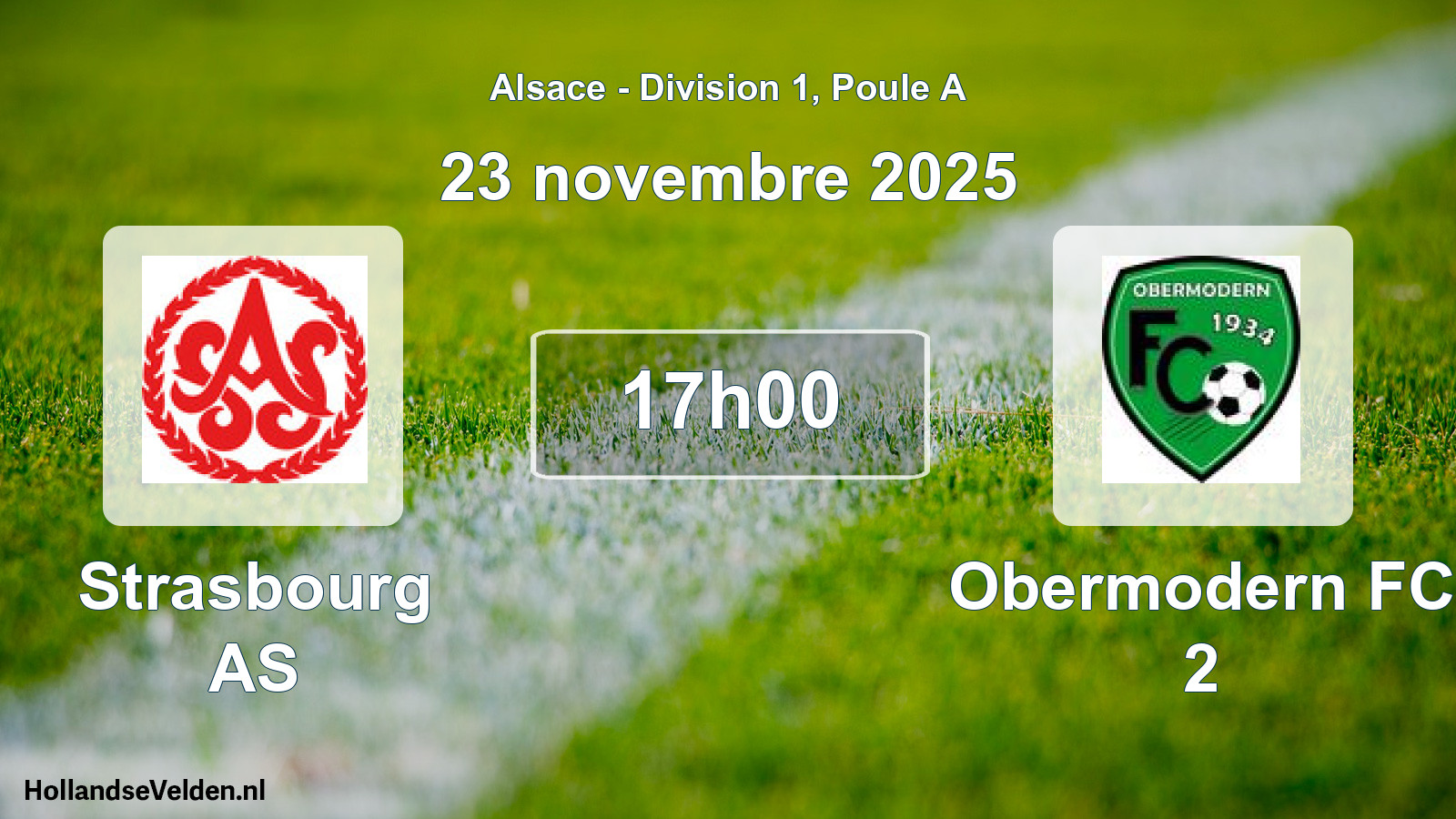 Match programmé: Strasbourg AS - Obermodern FC 2 (23 novembre 2025)