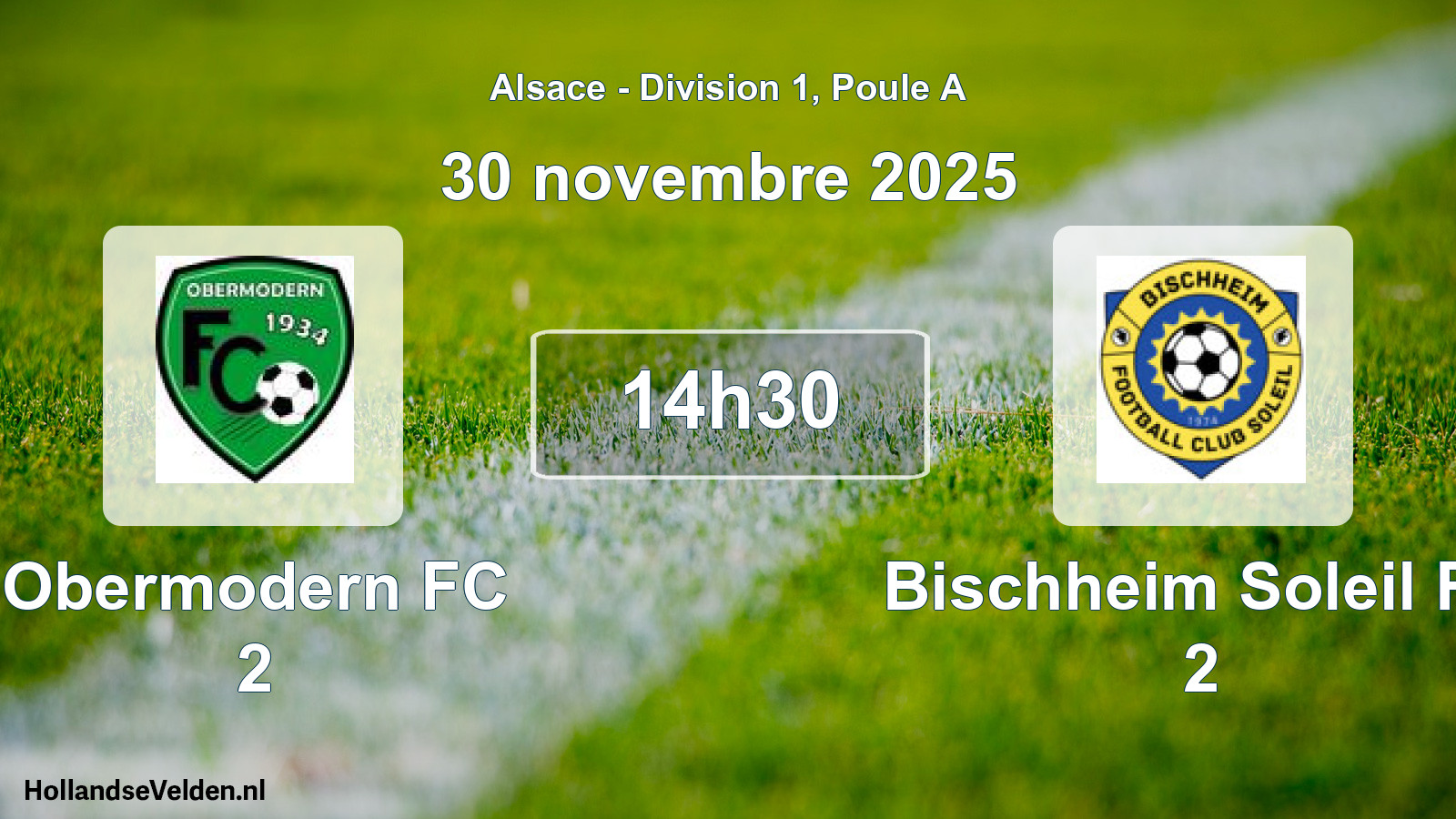 Match programmé: Obermodern FC 2 - Bischheim Soleil FC 2 (30 novembre 2025)