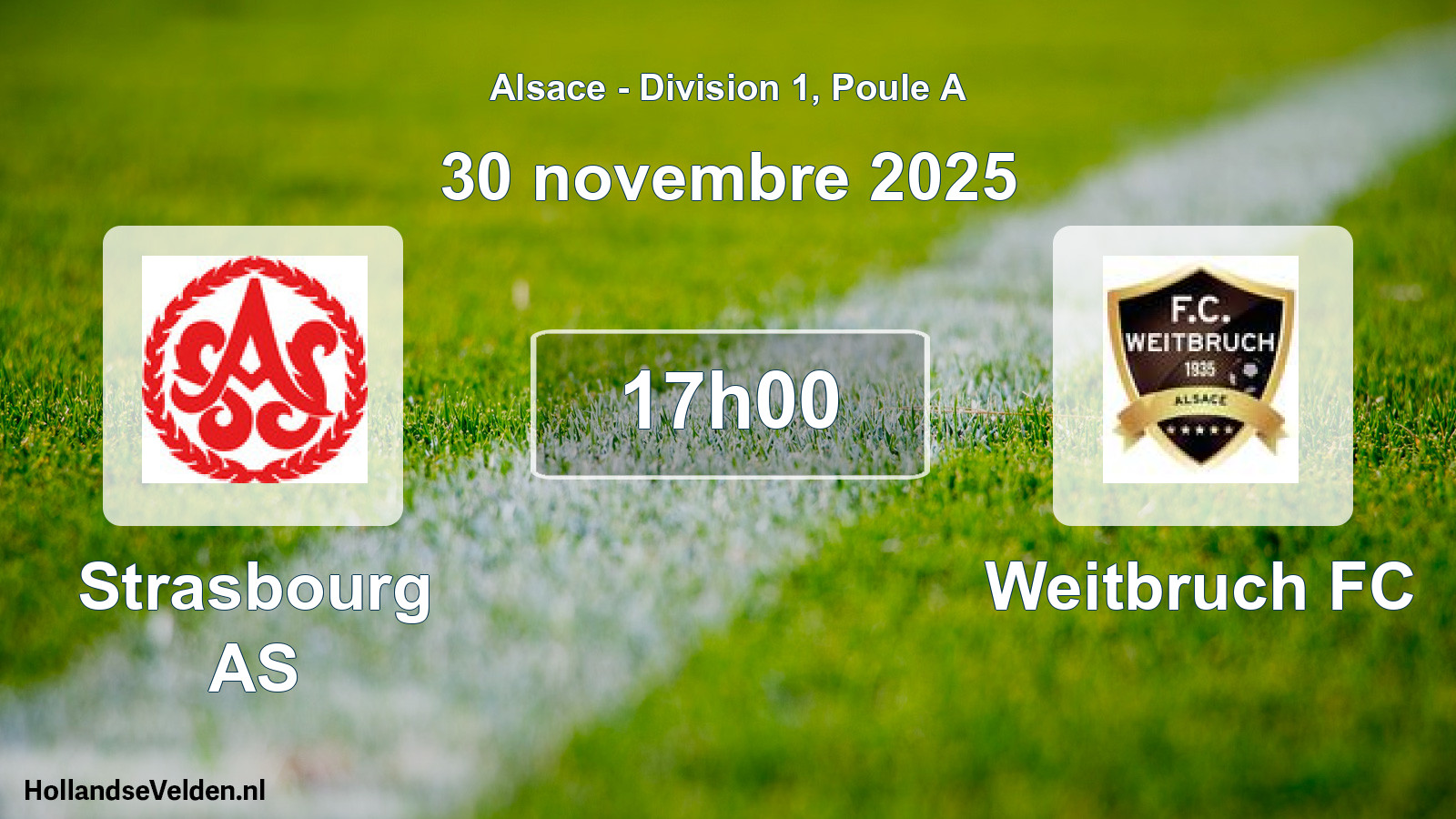Match programmé: Strasbourg AS - Weitbruch FC (30 novembre 2025)