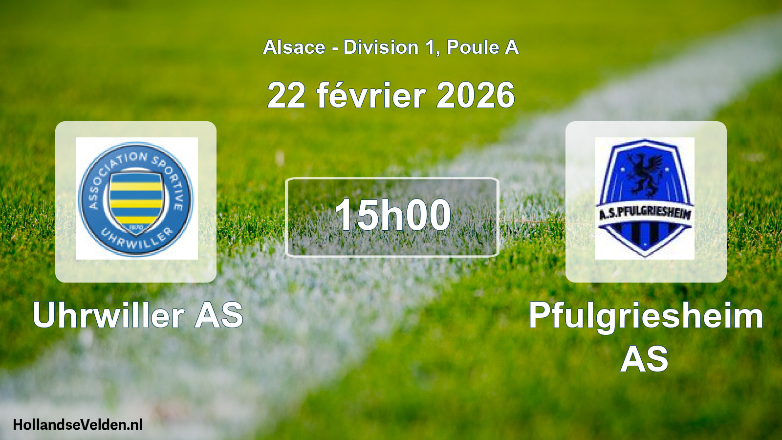 Match programmé: Uhrwiller AS - Pfulgriesheim AS (22 février 2026)