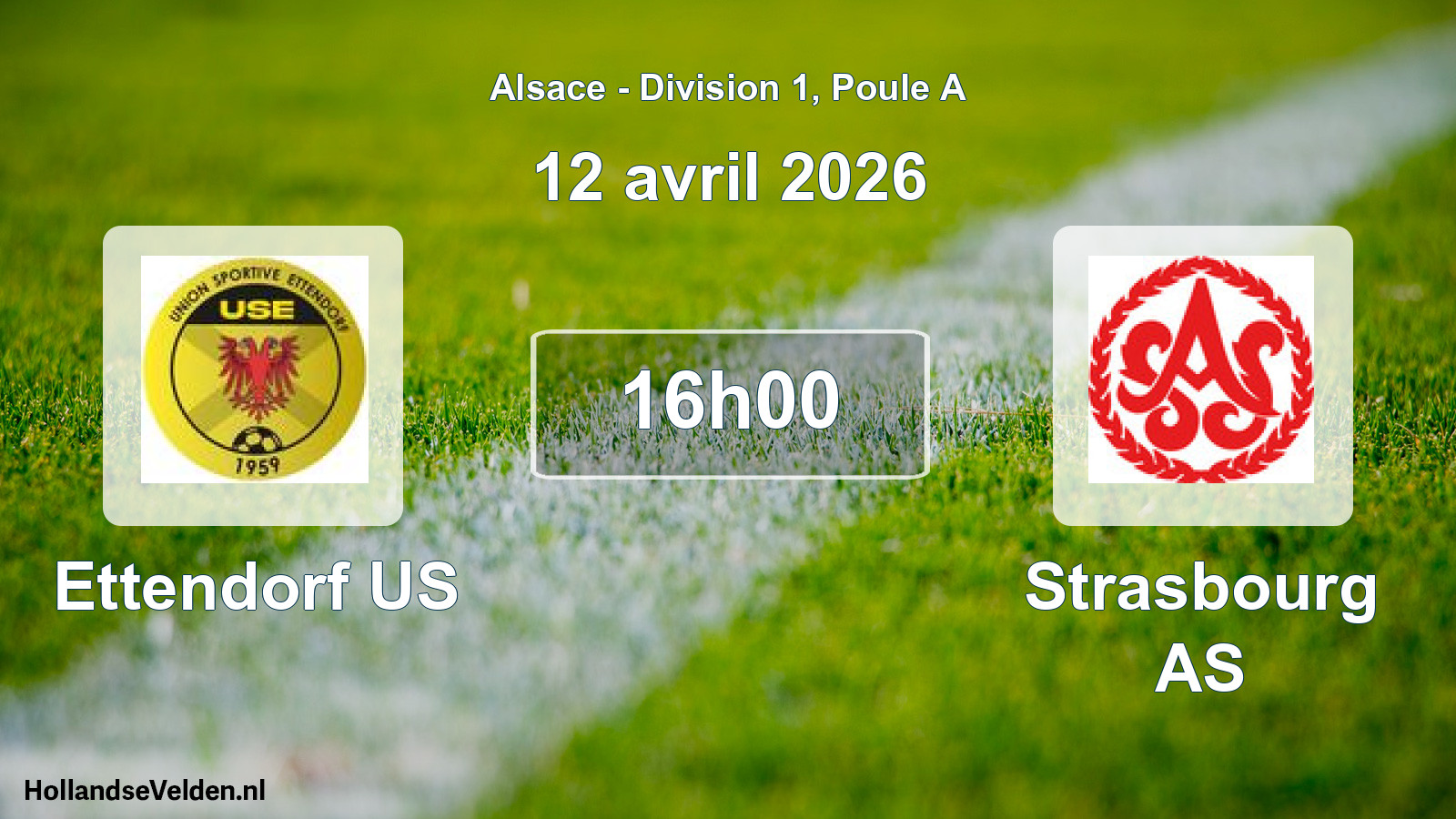 Match programmé: Ettendorf US - Strasbourg AS (12 avril 2026)