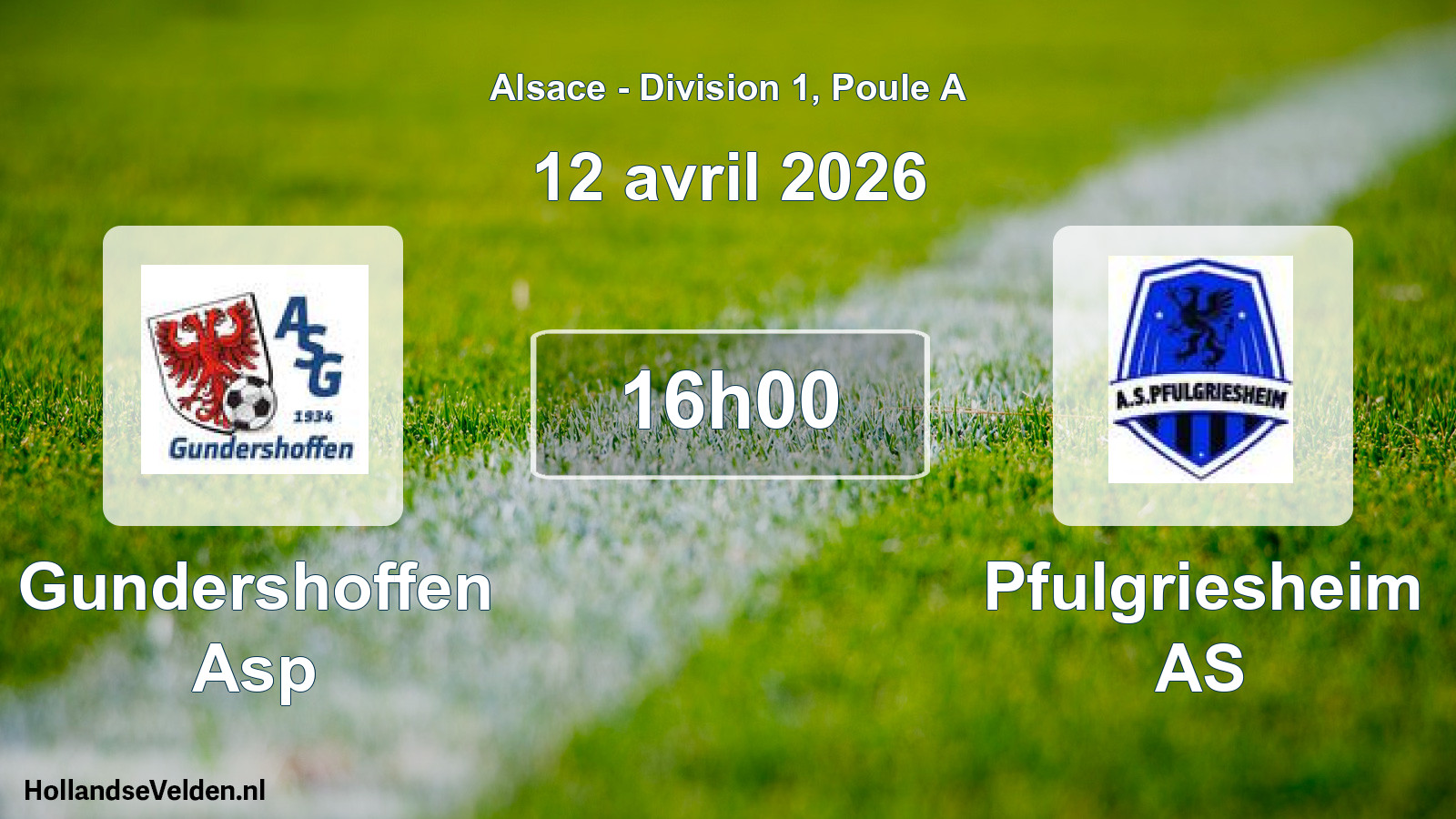 Match programmé: Gundershoffen Asp - Pfulgriesheim AS (12 avril 2026)