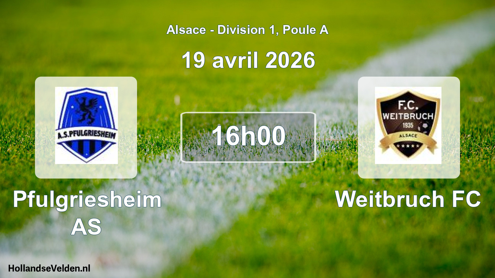 Geplande wedstrijd: Pfulgriesheim AS - Weitbruch FC (19 april 2026)