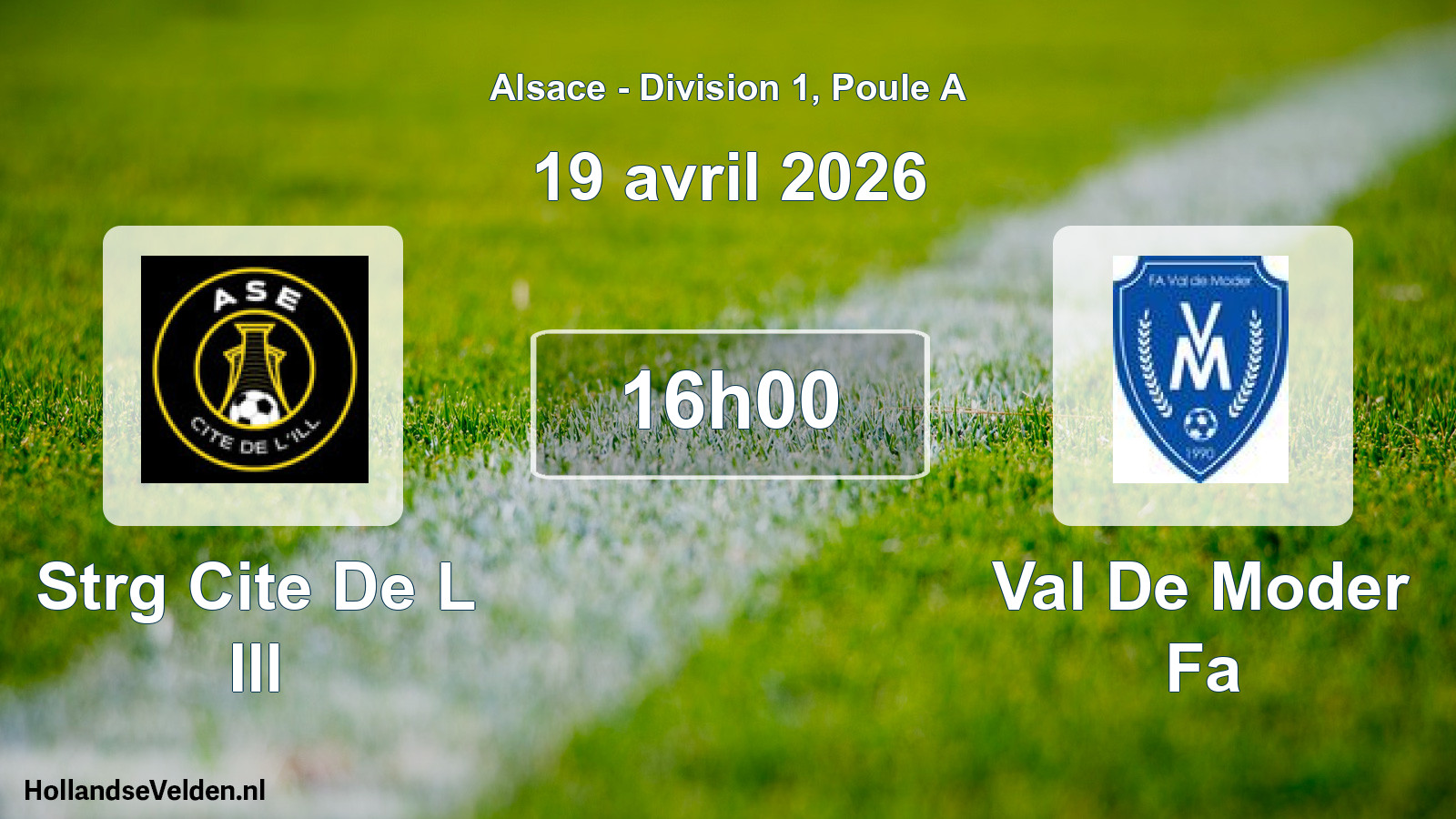Match programmé: Strg Cite De L Ill - Val De Moder Fa (19 avril 2026)