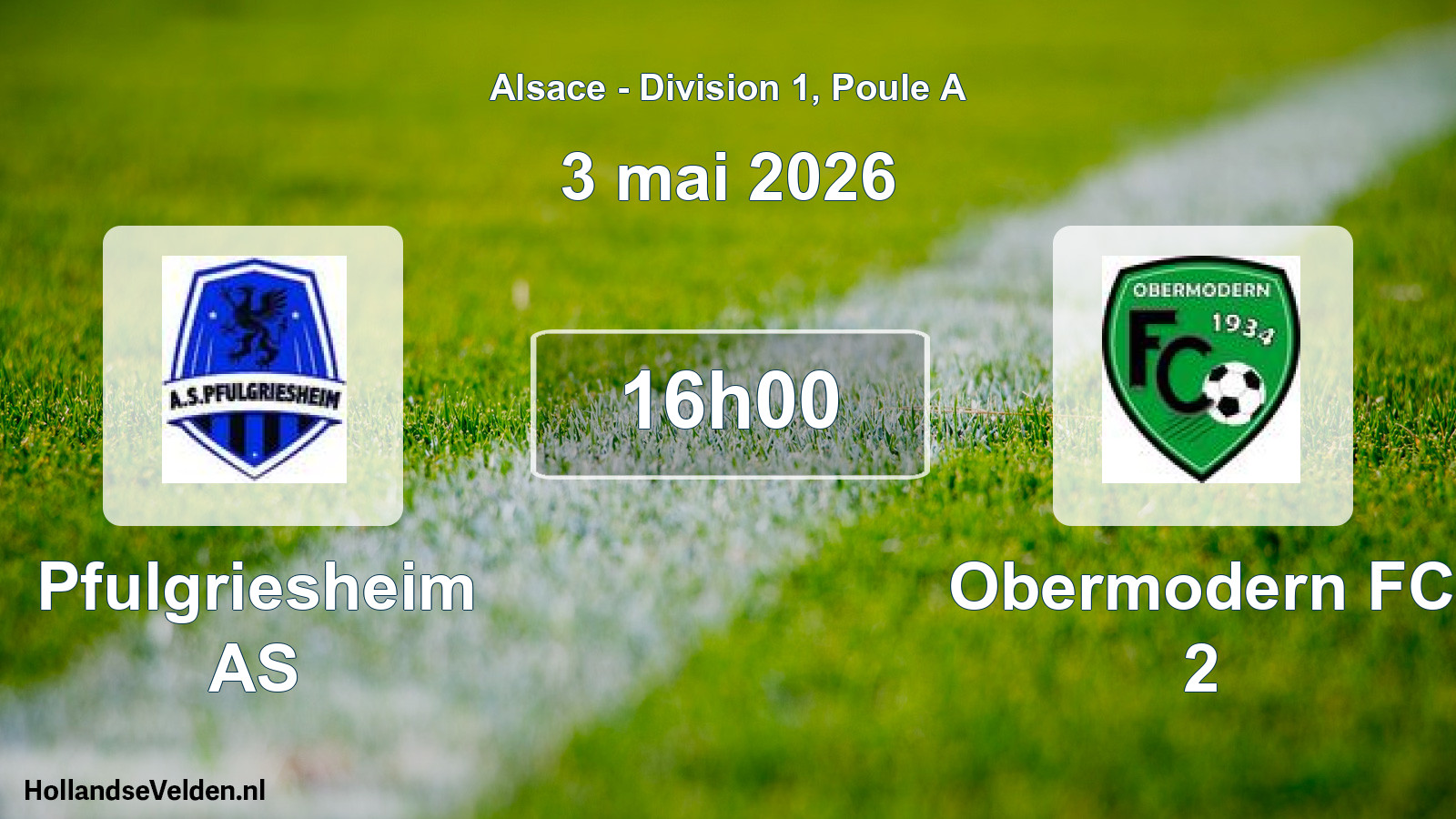 Match programmé: Pfulgriesheim AS - Obermodern FC 2 (3 mai 2026)
