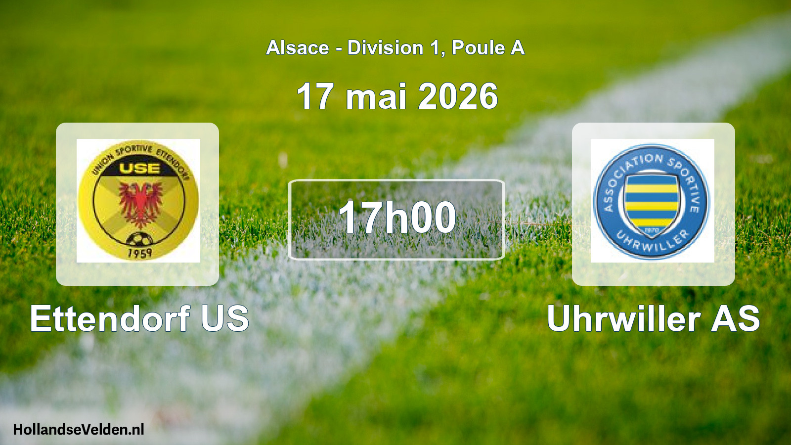 Match programmé: Ettendorf US - Uhrwiller AS (17 mai 2026)