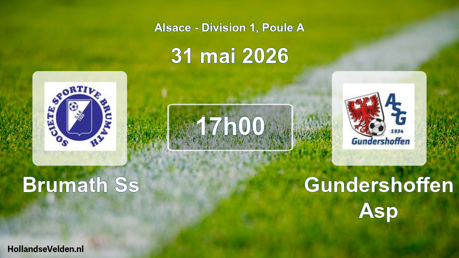 Match programmé: Brumath Ss - Gundershoffen Asp (31 mai 2026)