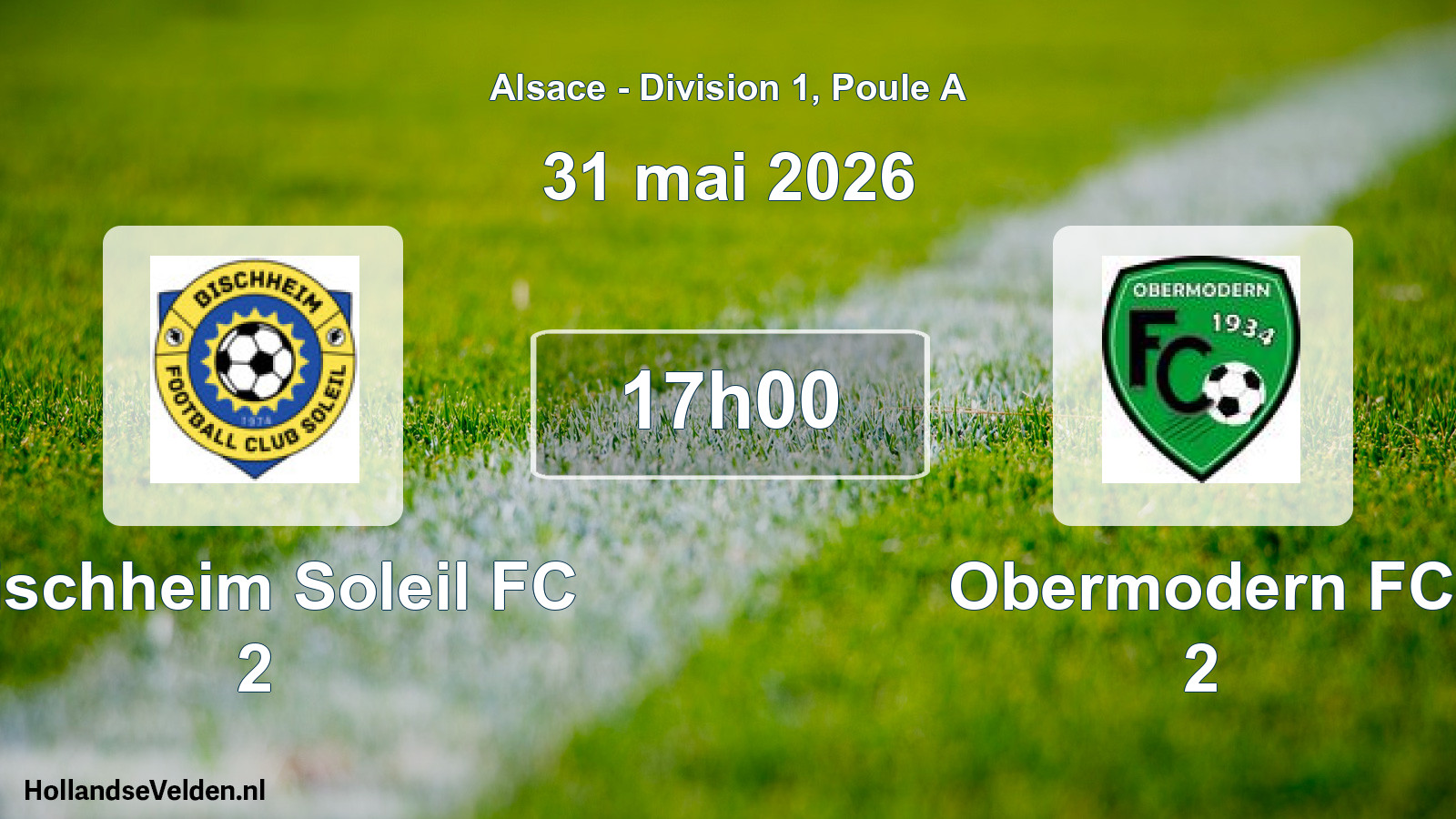 Scheduled Match: Bischheim Soleil FC 2 - Obermodern FC 2 (31 May 2026)