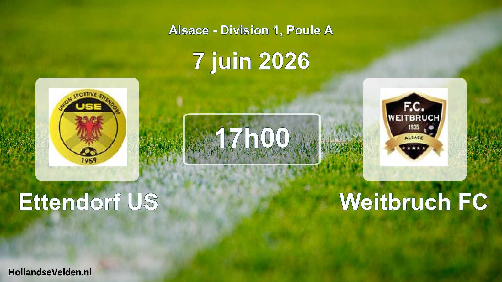Match programmé: Ettendorf US - Weitbruch FC (7 juin 2026)