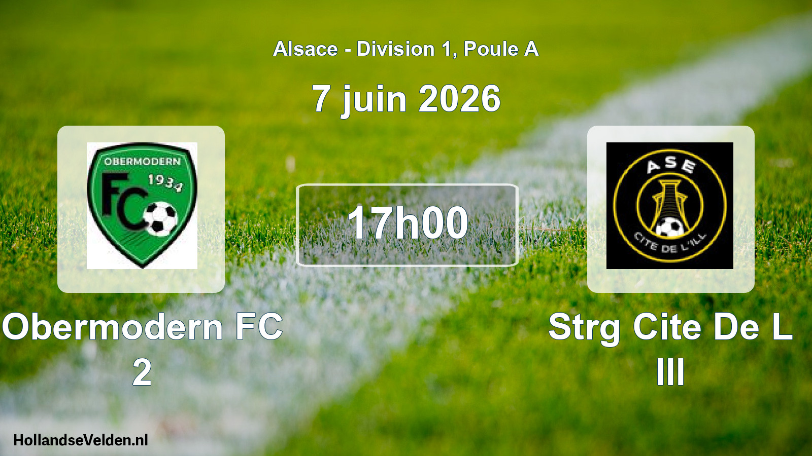 Match programmé: Obermodern FC 2 - Strg Cite De L Ill (7 juin 2026)