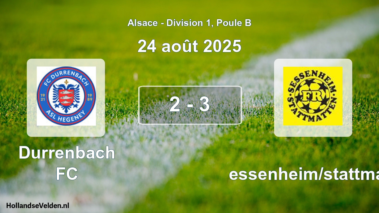 Total number of matches played: Durrenbach FC - Sessenheim/stattmatt 2 - 3 (24 August 2025)