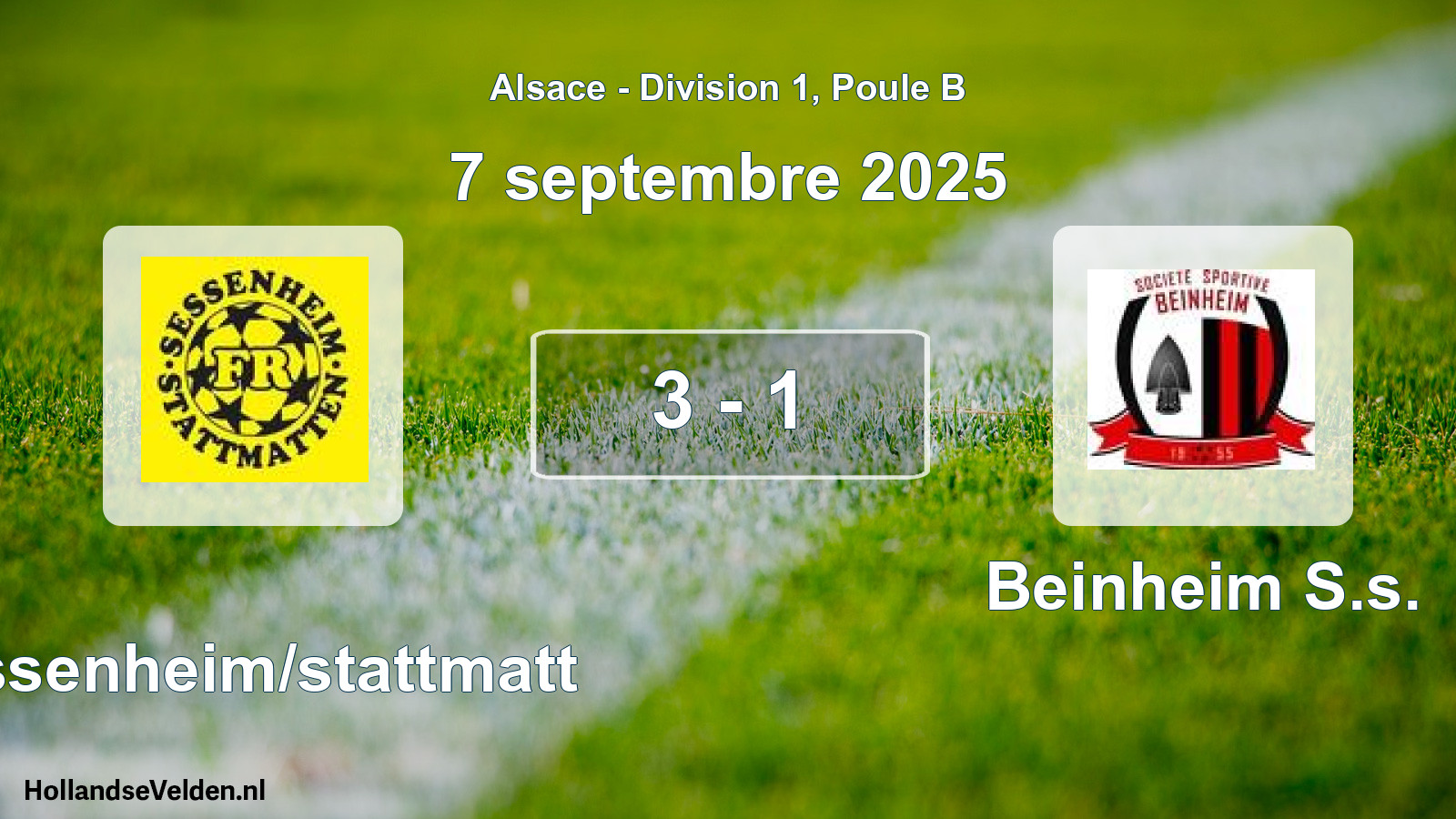 Total number of matches played: Sessenheim/stattmatt - Beinheim S.s. 3 - 1 (7 September 2025)
