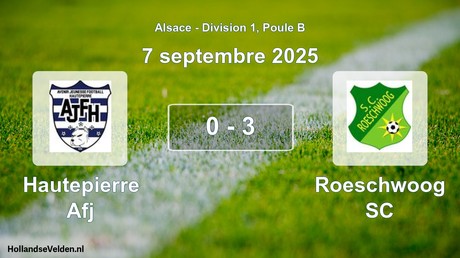 Total number of matches played: Hautepierre Afj - Roeschwoog SC 0 - 3 (7 September 2025)