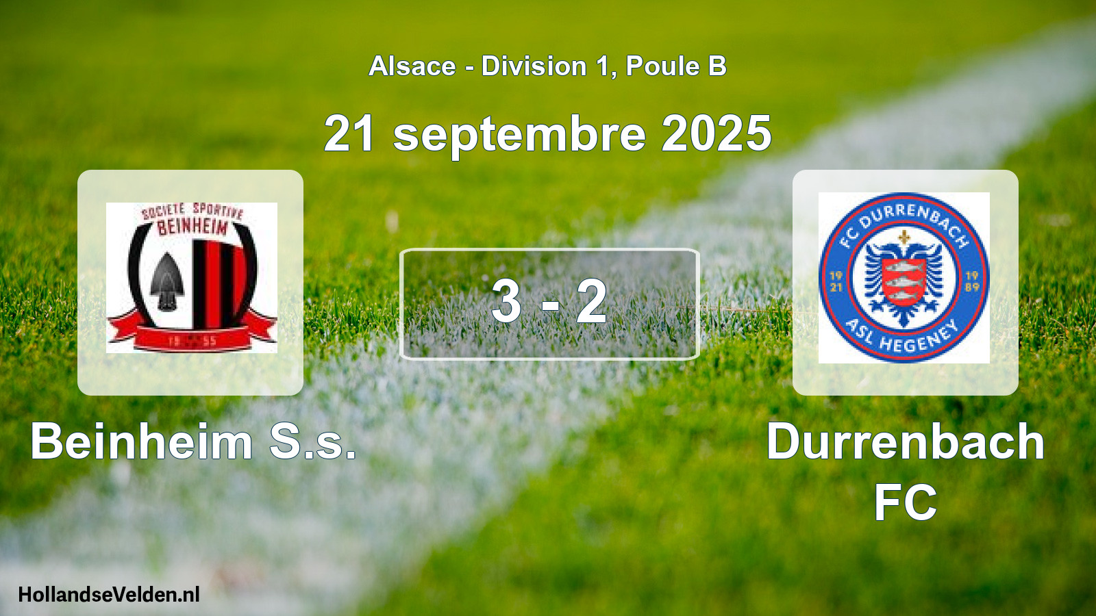Total number of matches played: Beinheim S.s. - Durrenbach FC 3 - 2 (21 September 2025)
