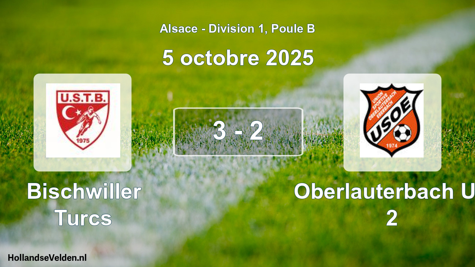 Match joué: Bischwiller Turcs - Oberlauterbach US 2 3 - 2 (5 octobre 2025)