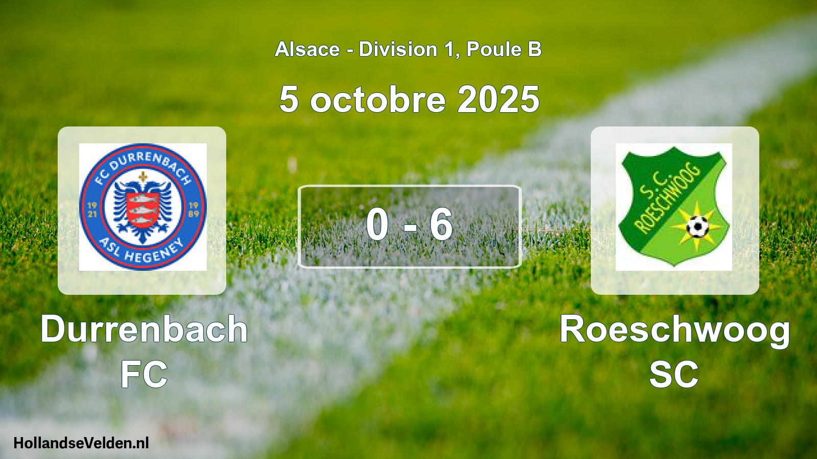 Total number of matches played: Durrenbach FC - Roeschwoog SC 0 - 6 (5 October 2025)