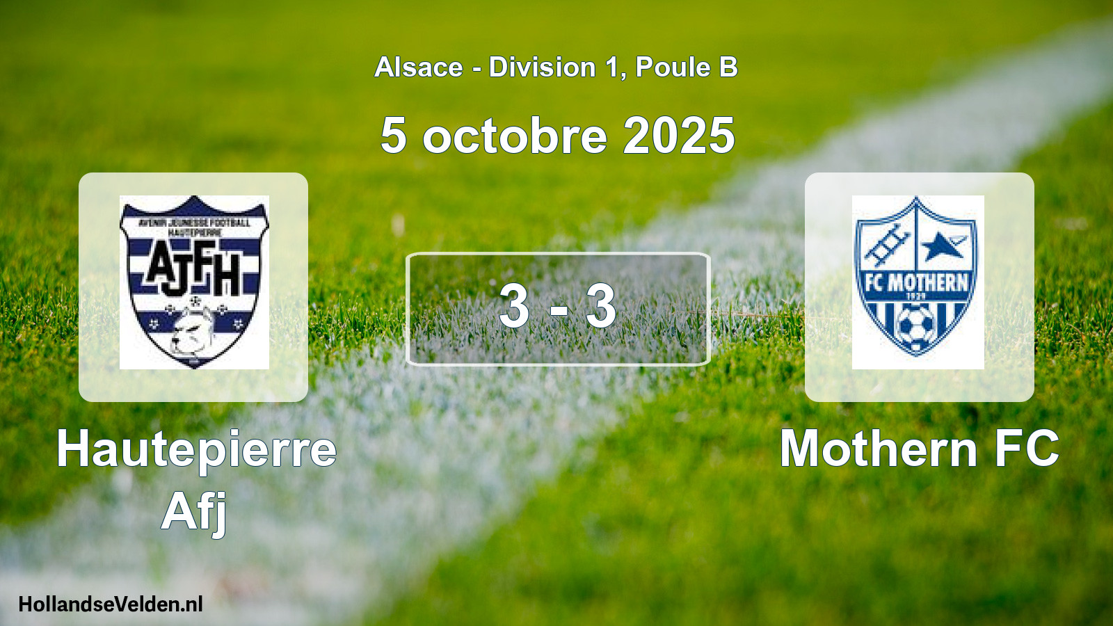 Total number of matches played: Hautepierre Afj - Mothern FC 3 - 3 (5 October 2025)