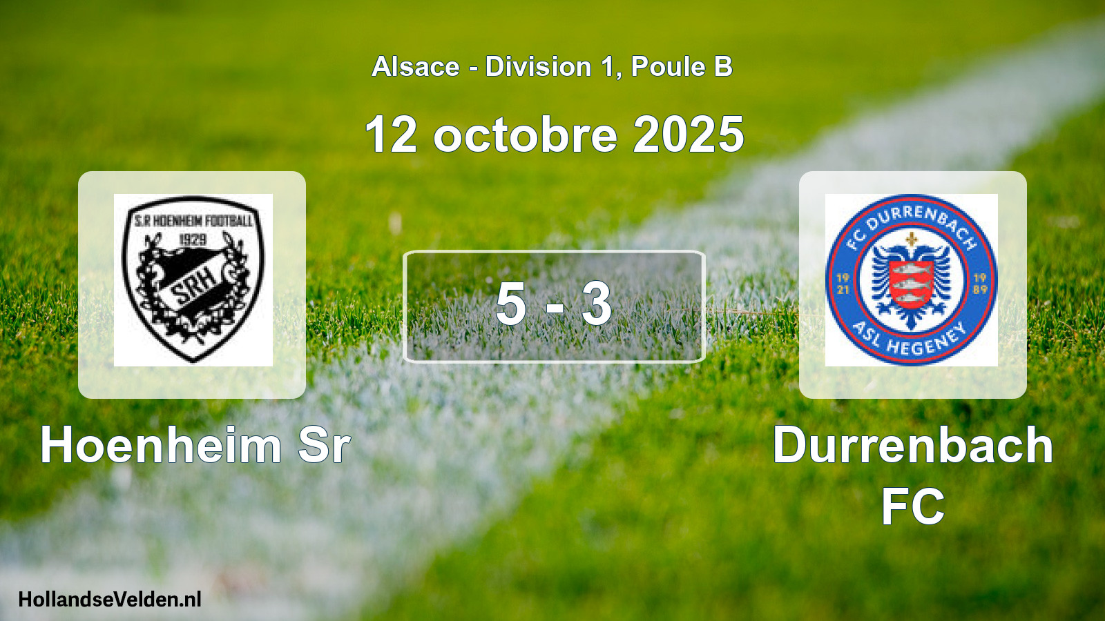 Match joué: Hoenheim Sr - Durrenbach FC 5 - 3 (12 octobre 2025)