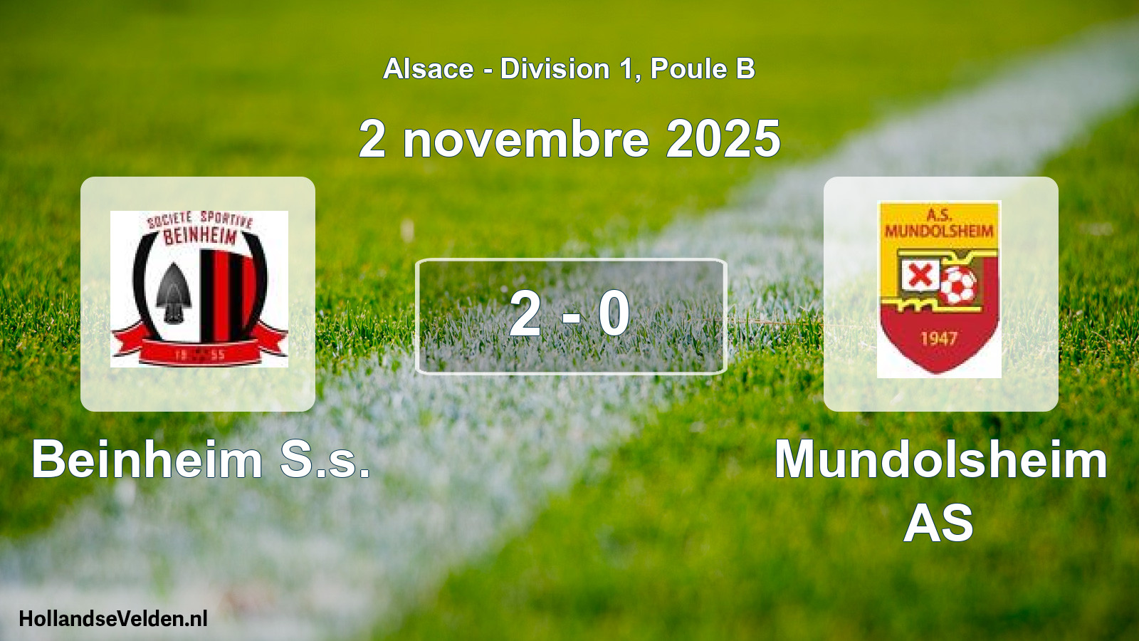Gespeelde wedstrijd: Beinheim S.s. - Mundolsheim AS 2 - 0 (2 november 2025)
