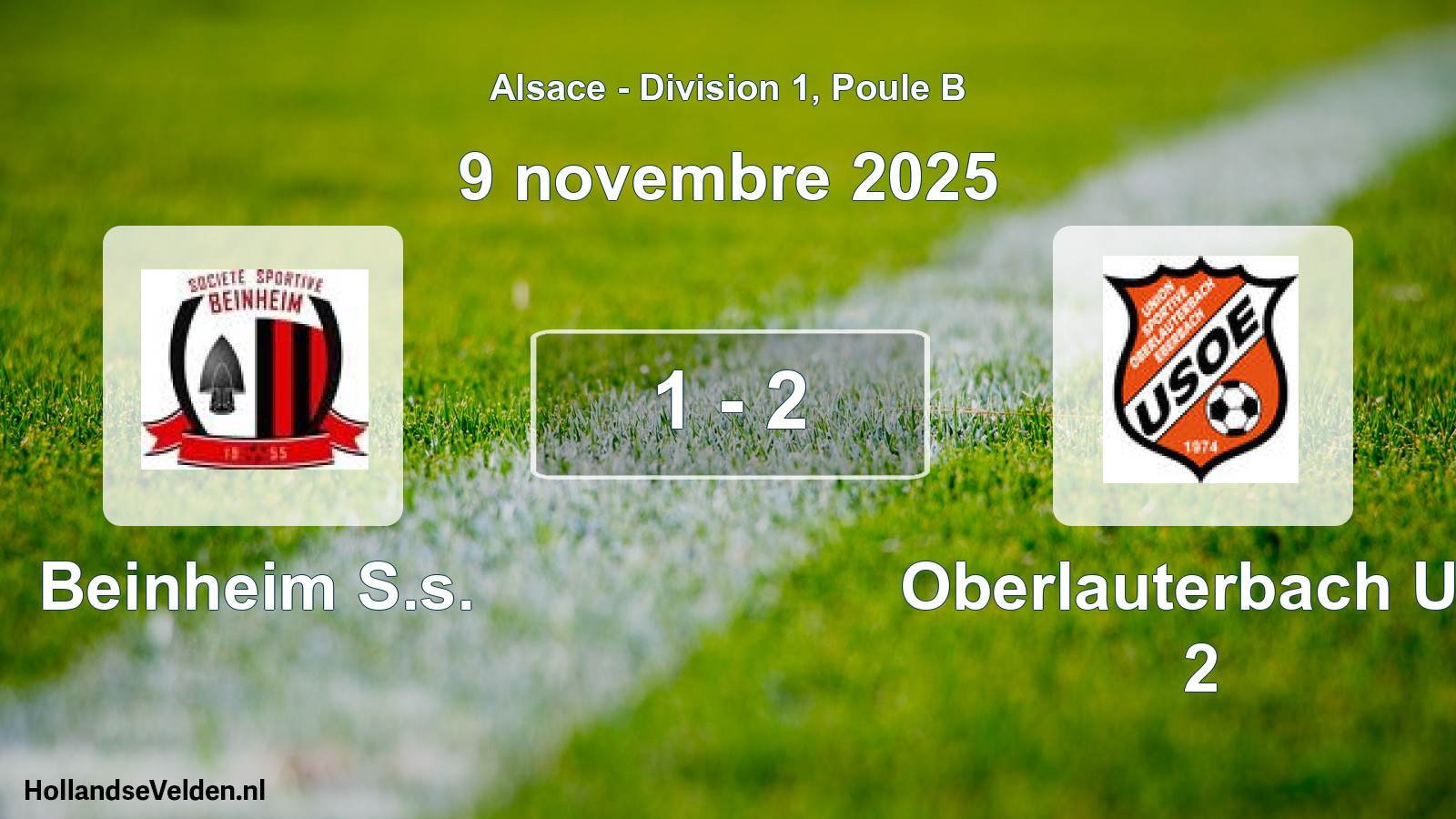Total number of matches played: Beinheim S.s. - Oberlauterbach US 2 1 - 2 (9 November 2025)