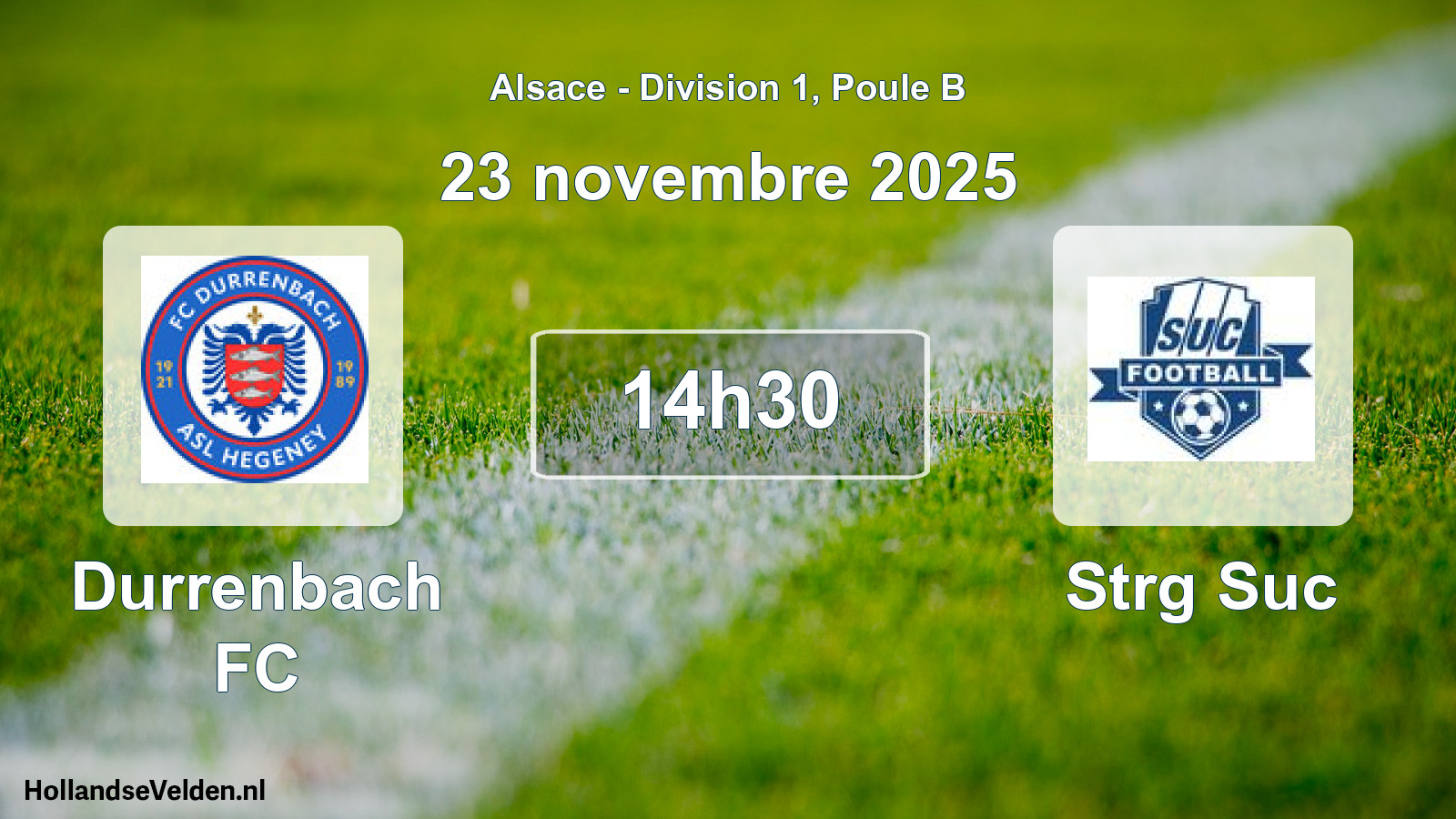 Match programmé: Durrenbach FC - Strg Suc (23 novembre 2025)