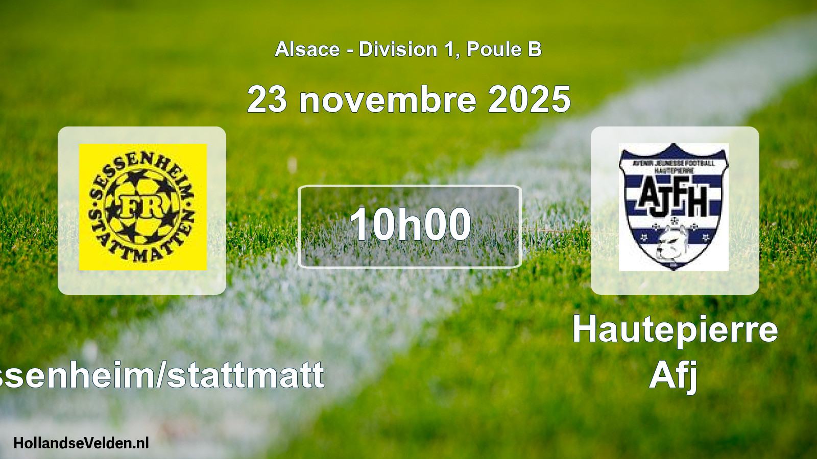 Match programmé: Sessenheim/stattmatt - Hautepierre Afj (23 novembre 2025)