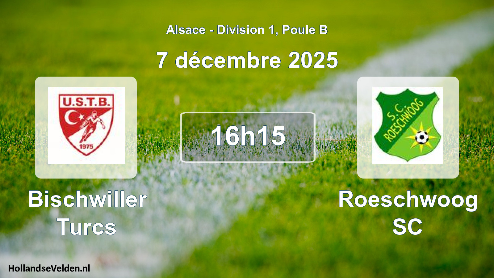 Match programmé: Bischwiller Turcs - Roeschwoog SC (30 novembre 2025)