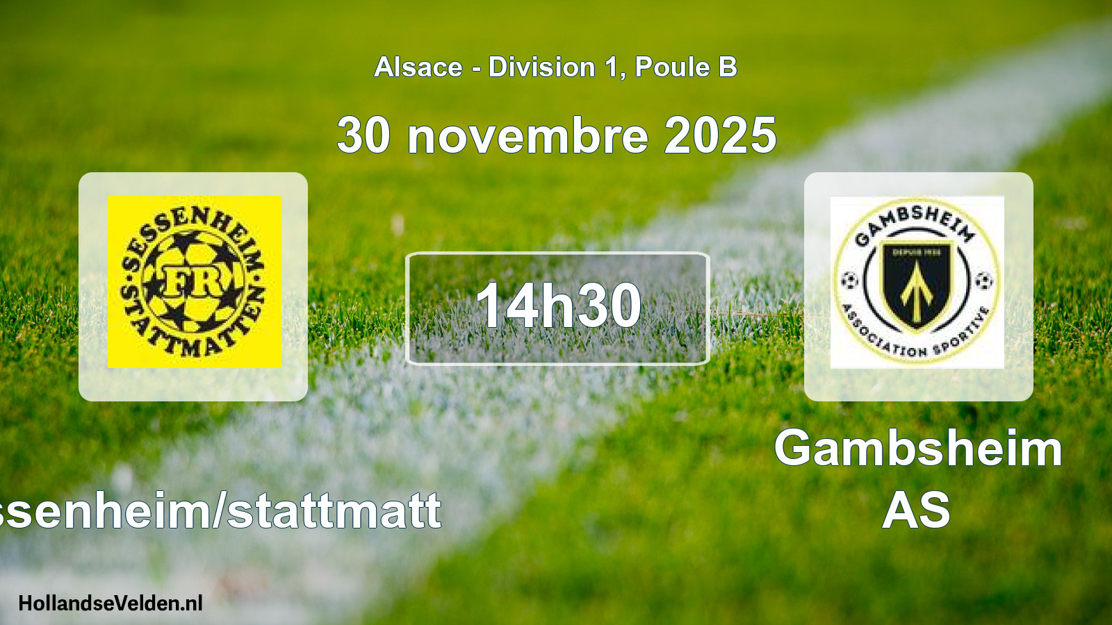 Match programmé: Sessenheim/stattmatt - Gambsheim AS (30 novembre 2025)