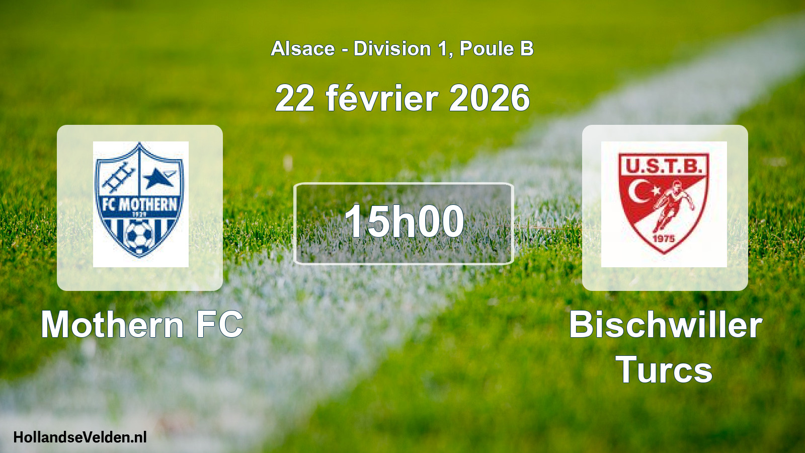 Match programmé: Mothern FC - Bischwiller Turcs (22 février 2026)