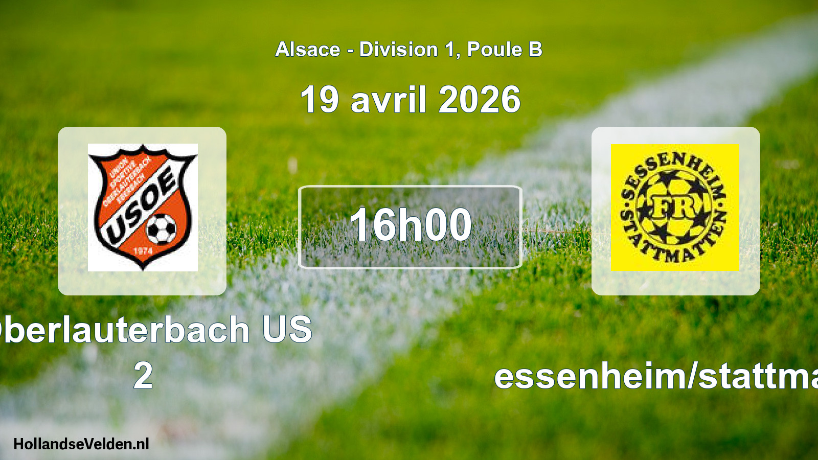 Match programmé: Oberlauterbach US 2 - Sessenheim/stattmatt (19 avril 2026)