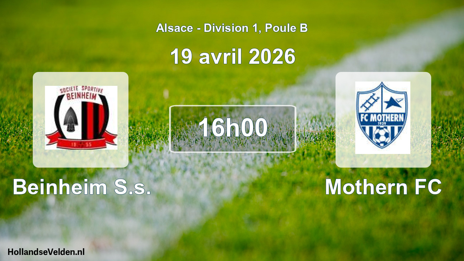 Scheduled Match: Beinheim S.s. - Mothern FC (19 April 2026)