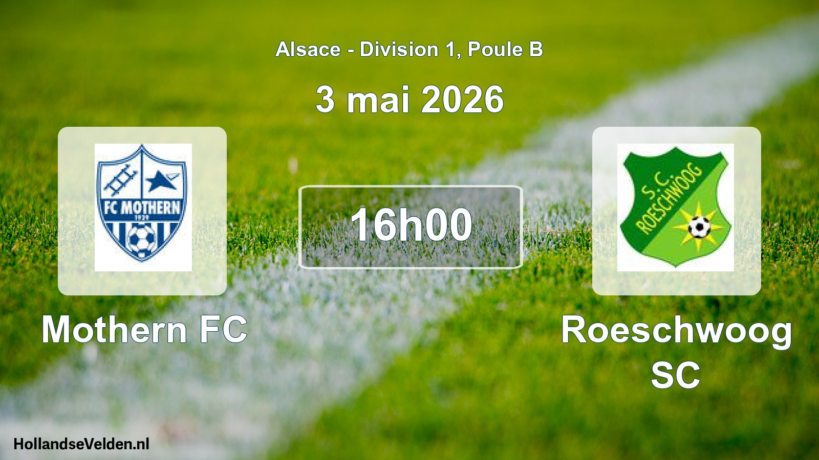 Match programmé: Mothern FC - Roeschwoog SC (3 mai 2026)