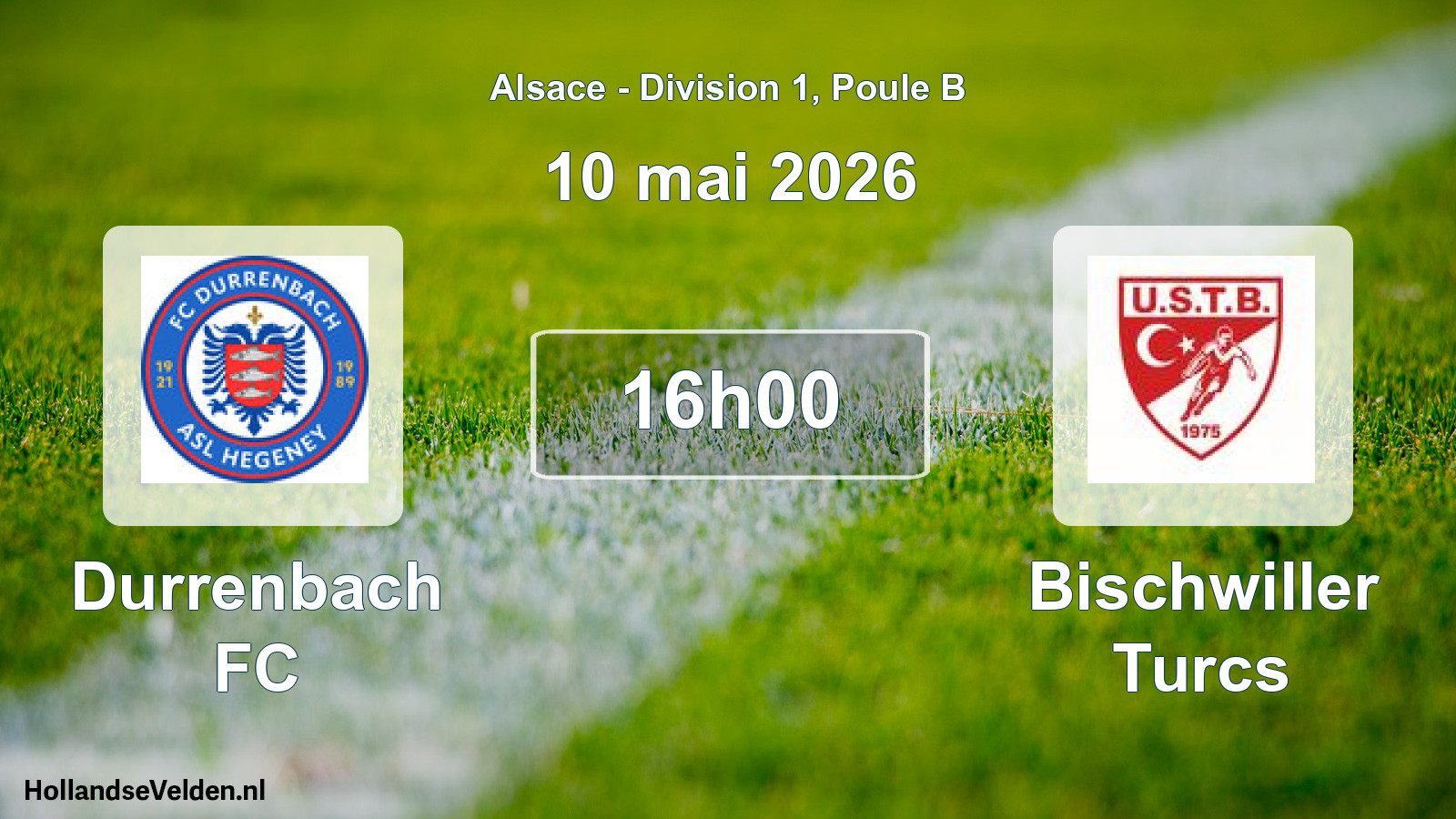 Match programmé: Durrenbach FC - Bischwiller Turcs (10 mai 2026)