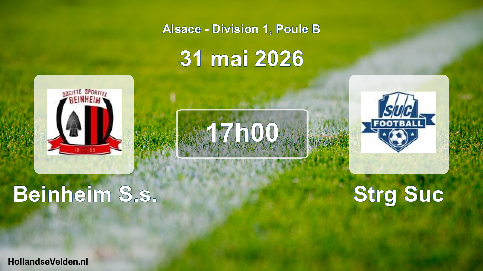 Geplande wedstrijd: Beinheim S.s. - Strg Suc (31 mei 2026)