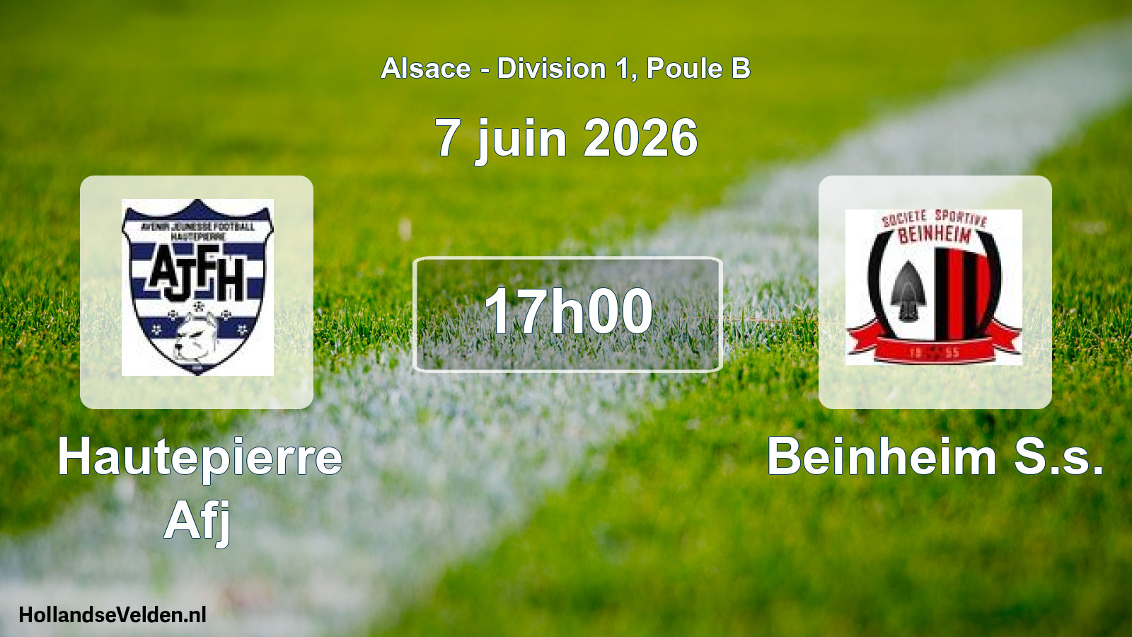 Match programmé: Hautepierre Afj - Beinheim S.s. (7 juin 2026)