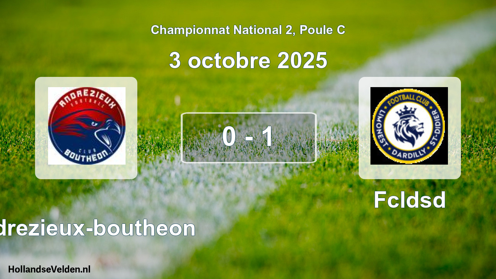 Gespeelde wedstrijd: Andrezieux-boutheon - Fcldsd 0 - 1 (3 octobre 2025)