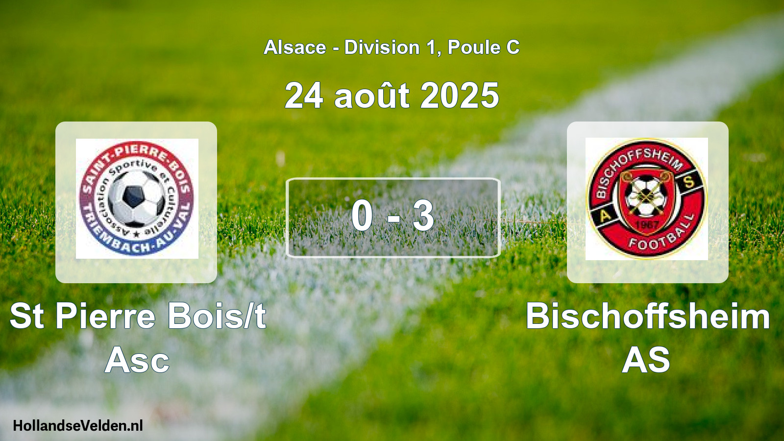 Match joué: St Pierre Bois/t Asc - Bischoffsheim AS 0 - 3 (24 août 2025)