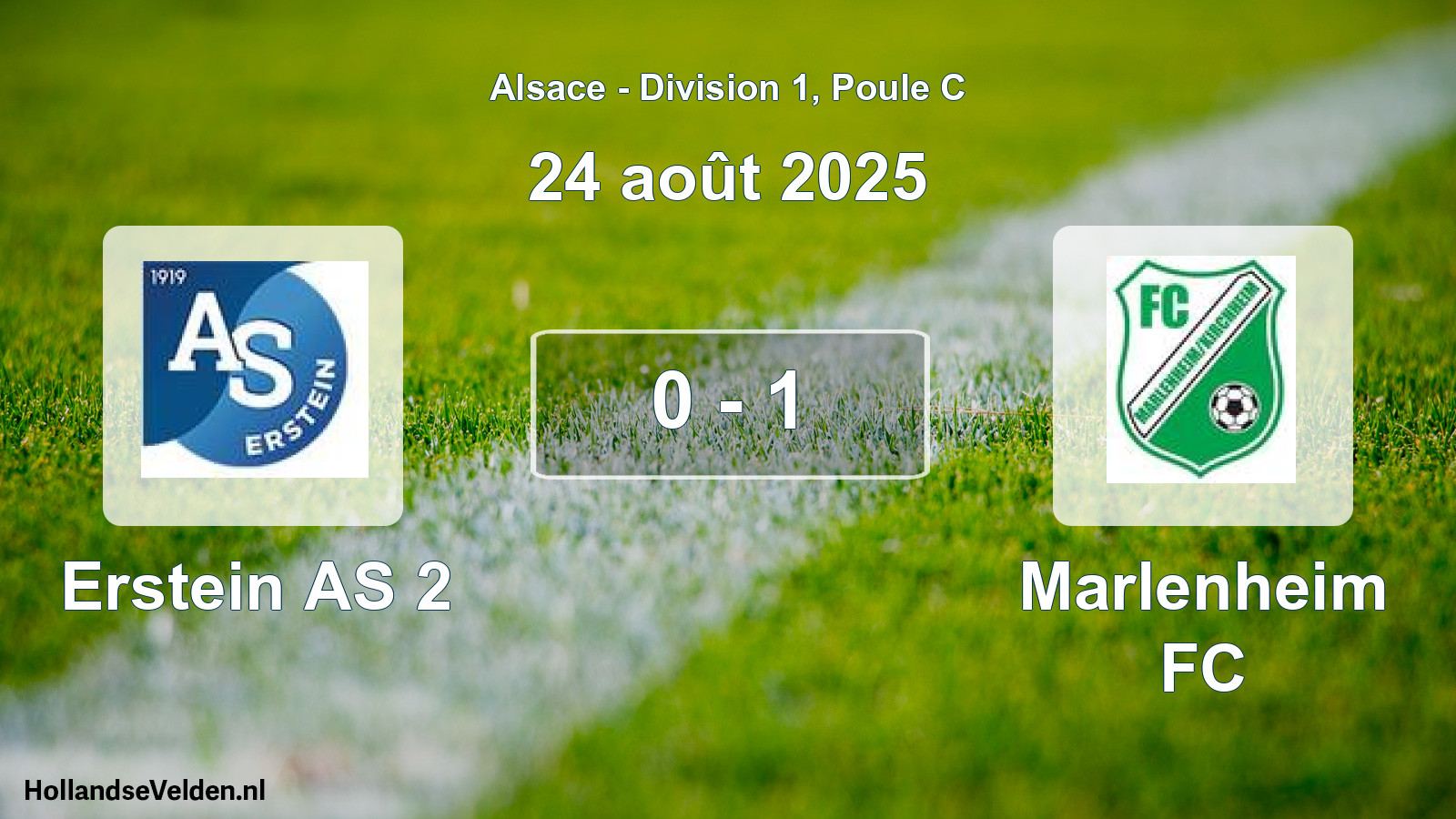 Match joué: Erstein AS 2 - Marlenheim FC 0 - 1 (24 août 2025)